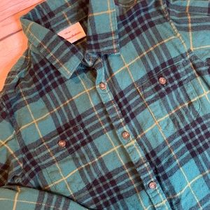 Flannel Plaid Button-down Shirt